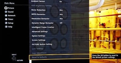 cinema mode options fz950
