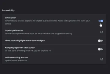 live caption google chrome