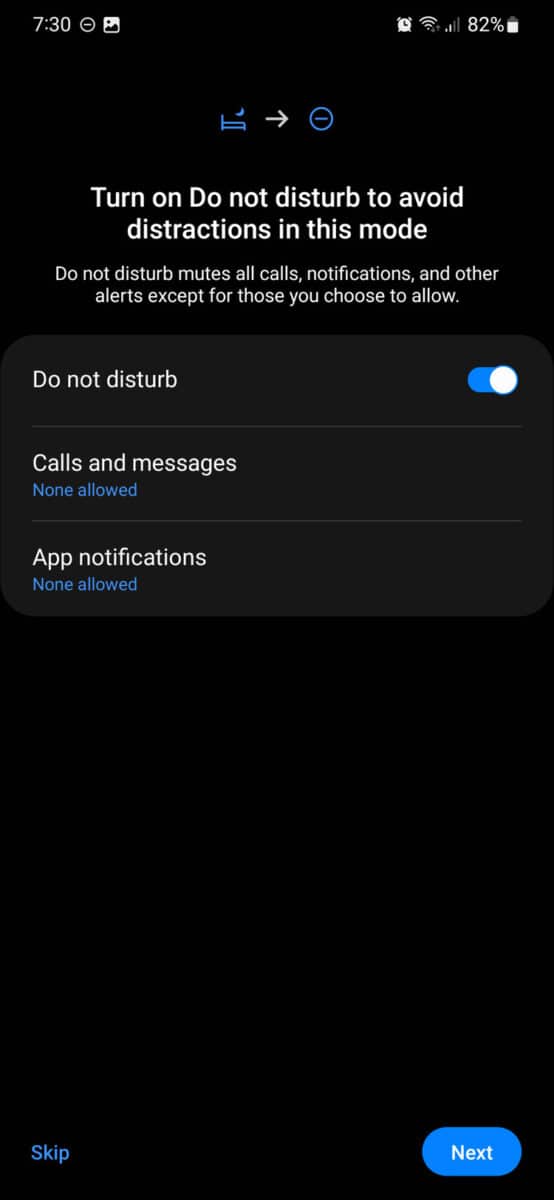 One UI 5.0 "Do not disturb" mode