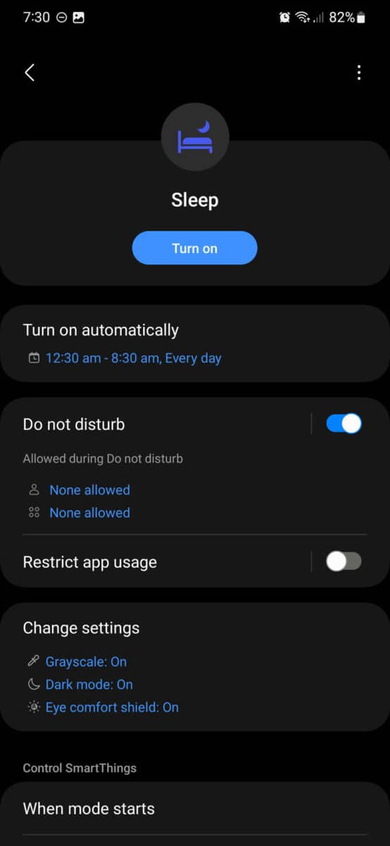 One UI 5.0 "Do not disturb" mode