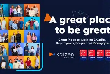 Η Kaizen Gaming αναδεικνύεται για δεύτερη φορά Great Place to Work