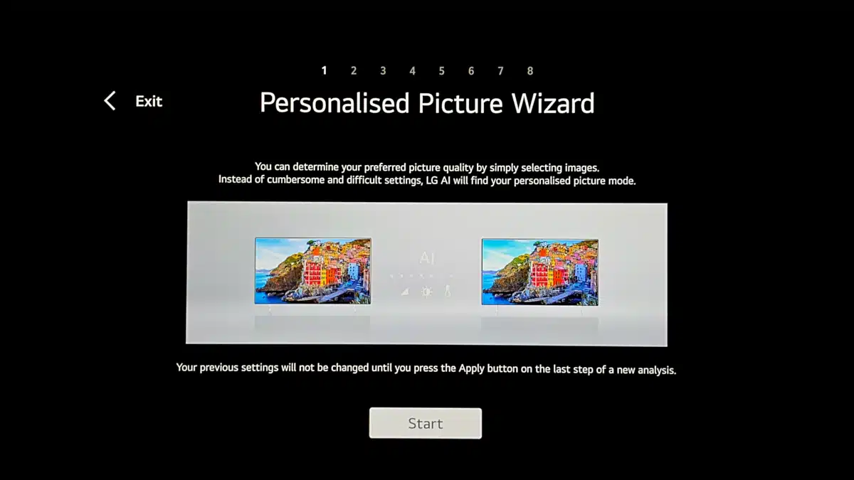 LG QNED87 mini LED TV review by Electronicanto - personilised picture wizard