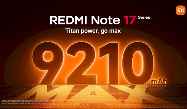 REDMI Note 17 Series 9.210 mAh battery