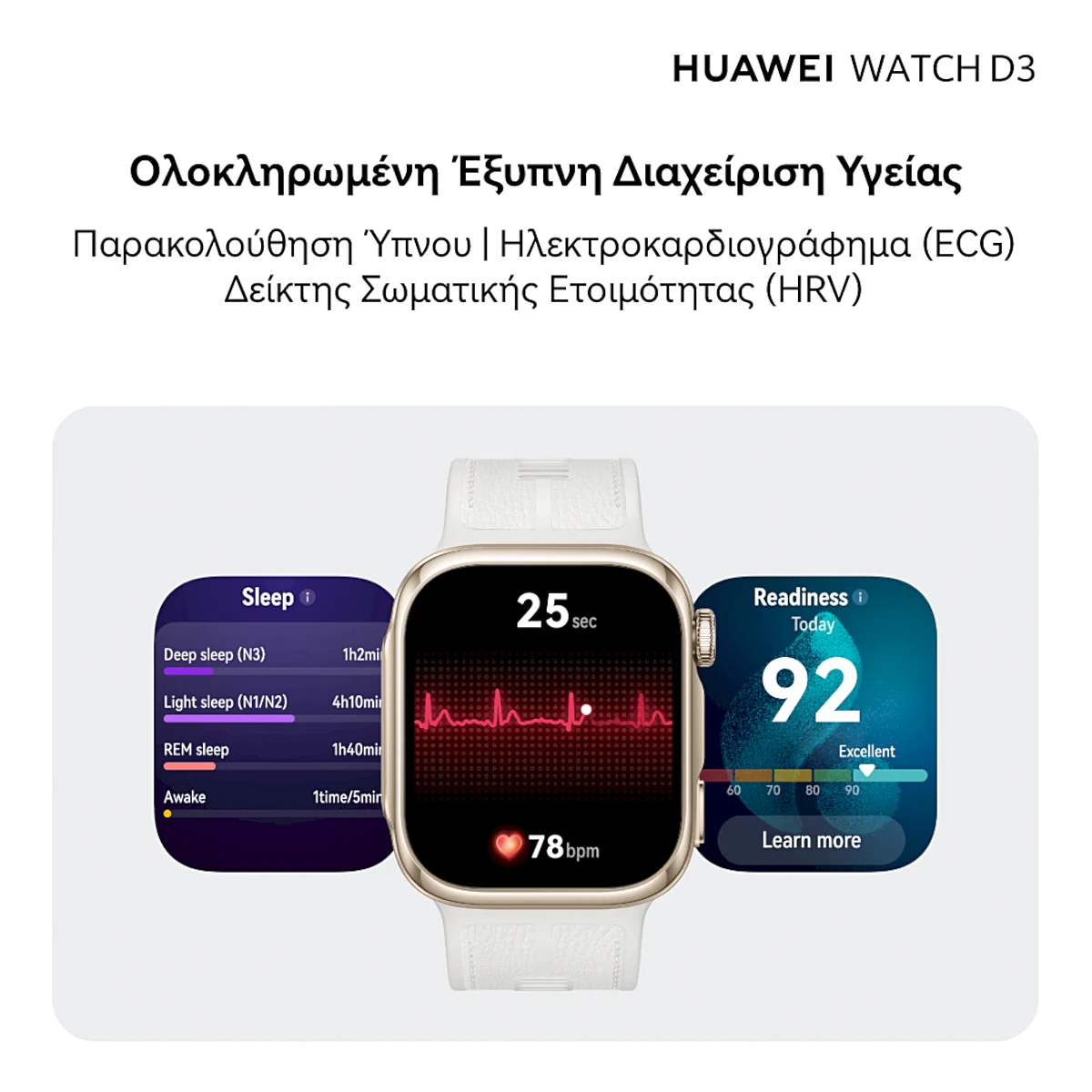 Το HUAWEI WATCH D3 με μέτρηση αρτηριακής πίεσης στην Ελλάδα